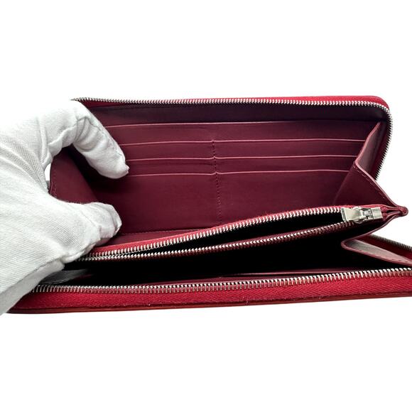 CELINE Paris Genuine Leather Zippy Wallet Red EUC w/ box, dust bag, tags, certs - Picture 9 of 15
